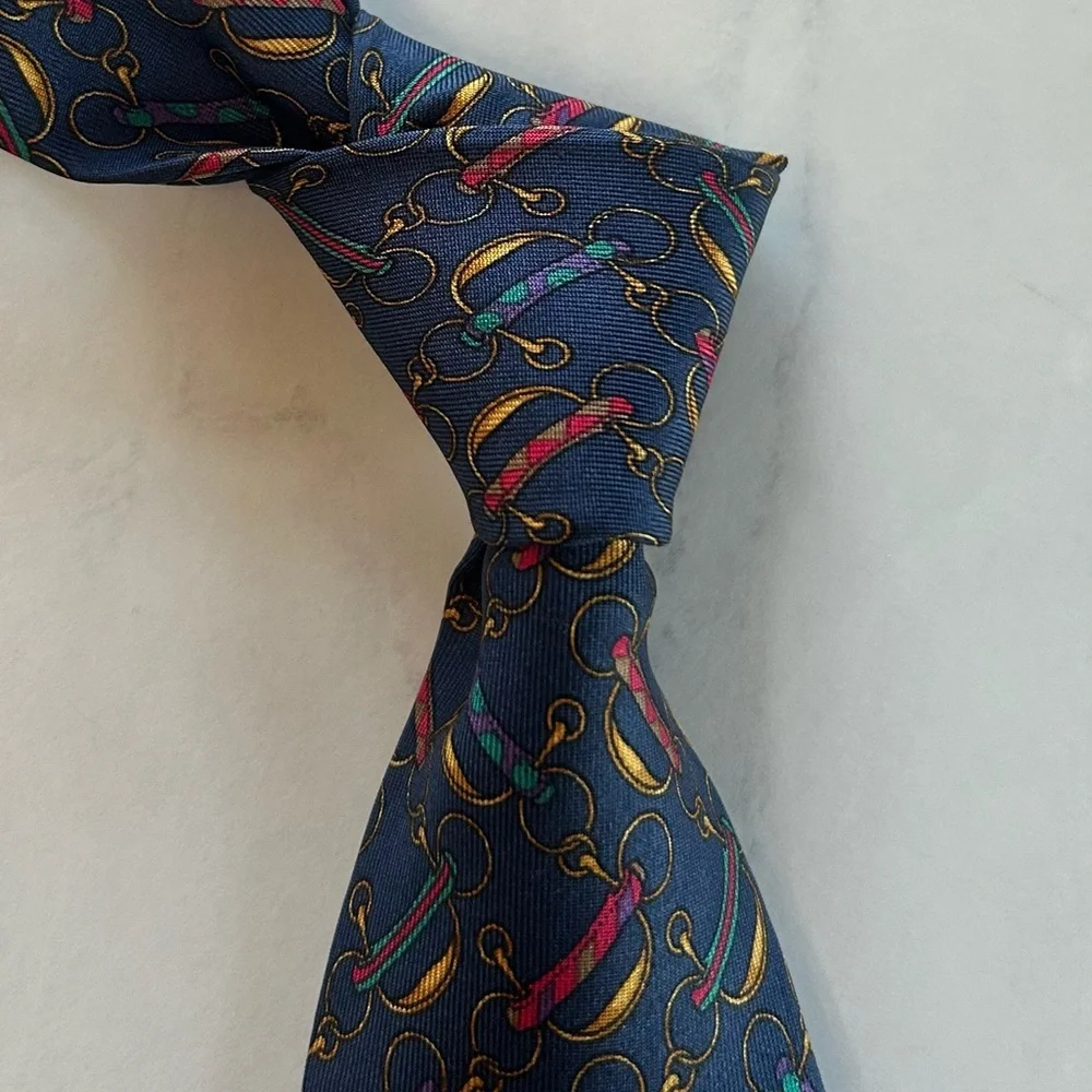 GUCCI Vintage Silk Print Tie